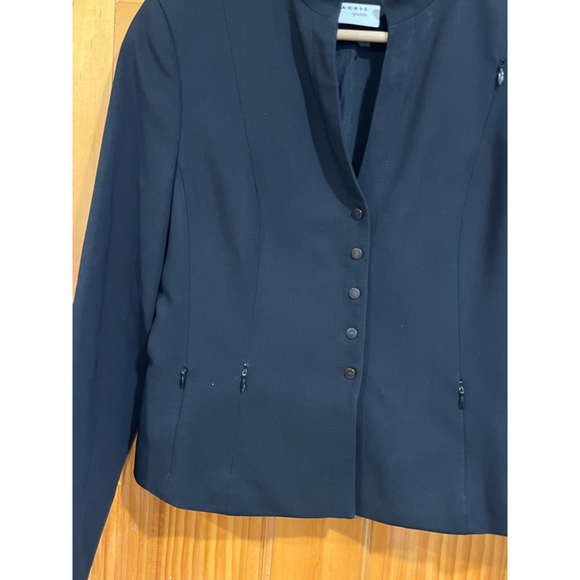 Akris Punto Quiet Luxury Wool Blazer Jacket Black Snap Front Closure Size Us 6 - Picture 2 of 11